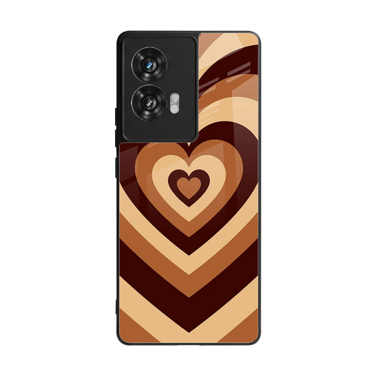 Y2K Brown Hearts back phone cover | glass case for motorola edge 50 fusion