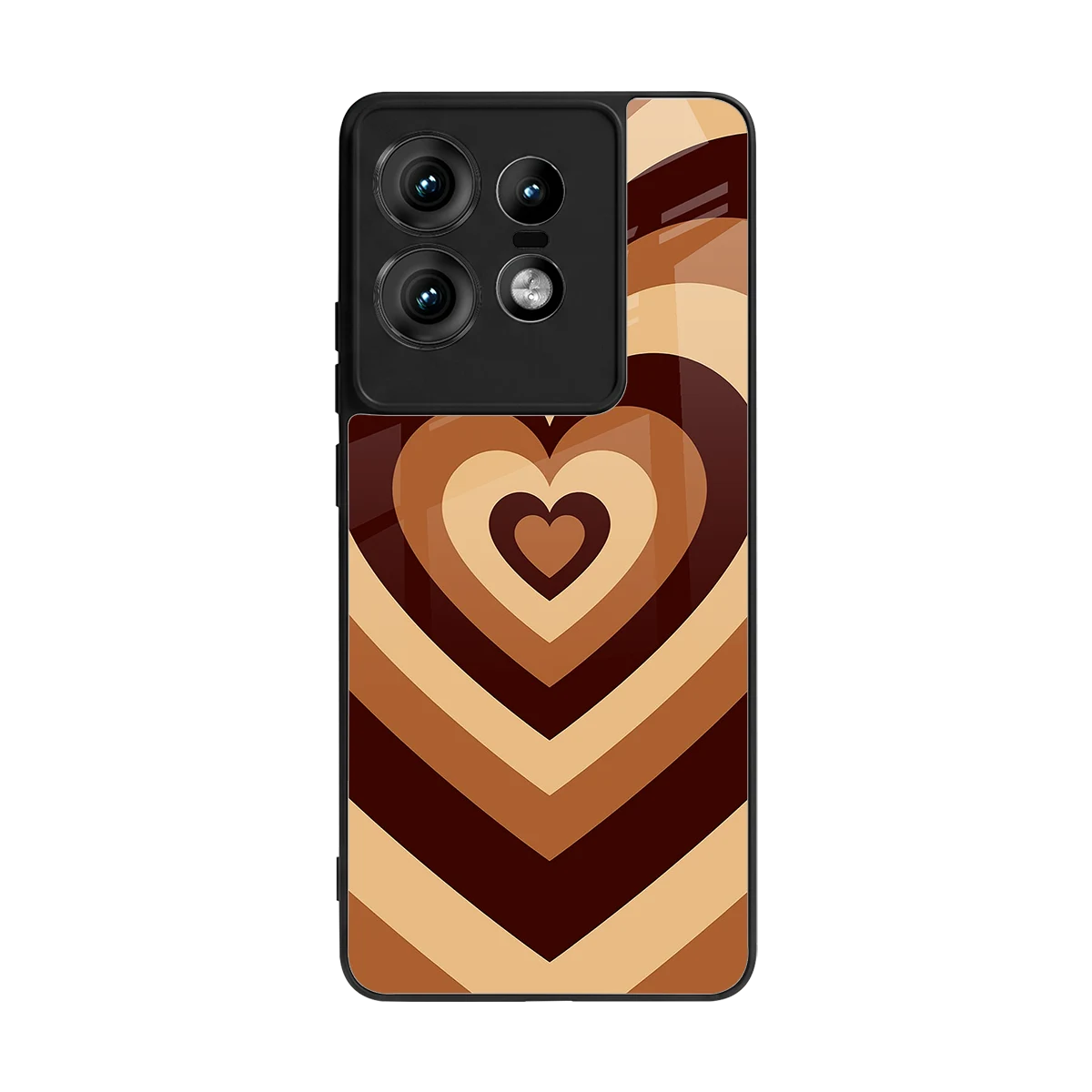 Y2K Brown Hearts back phone cover | glass case for motorola edge 50 pro