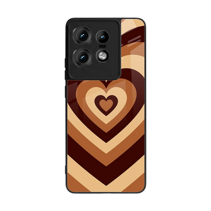 Y2K Brown Hearts back phone cover | glass case for motorola edge 50 pro