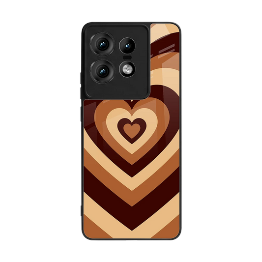 Y2K Brown Hearts back phone cover | glass case for motorola edge 50 pro
