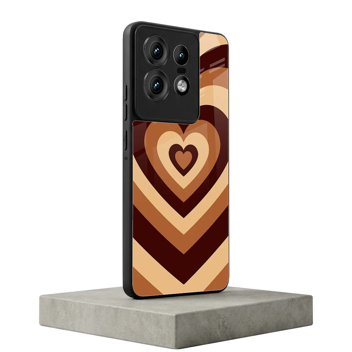 Y2K Brown Hearts motorola edge 50 pro mobile cover | shockproof glass phone case