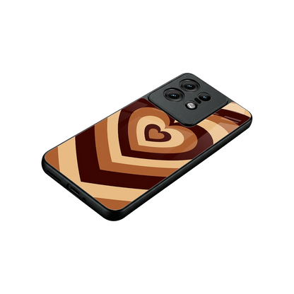 Y2K Brown Hearts stylish phone case for motorola edge 50 pro | glossy glass and slim fit