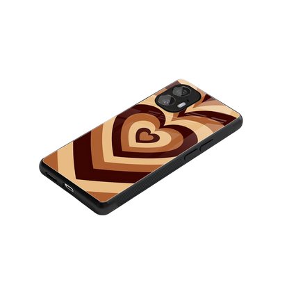 Y2K Brown Hearts stylish phone case for nothing phone 2 | glossy glass and slim fit