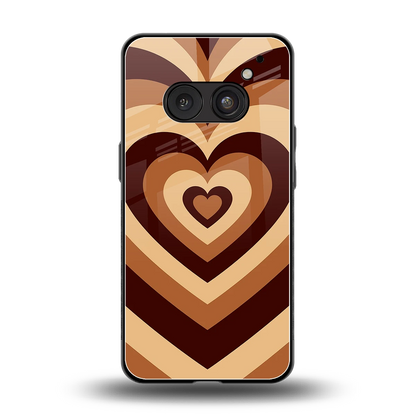 Y2K Brown Hearts back phone cover | glass case for nothing phone 2a