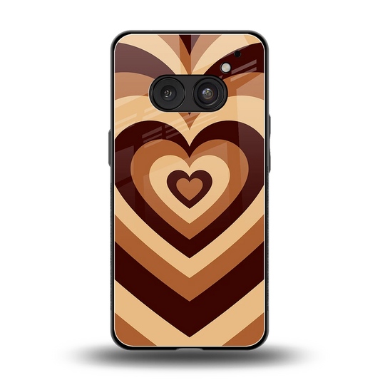 Y2K Brown Hearts back phone cover | glass case for nothing phone 2a