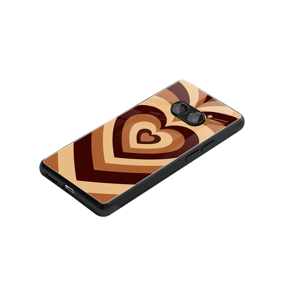 Y2K Brown Hearts stylish phone case for nothing phone 2a plus | glossy glass and slim fit