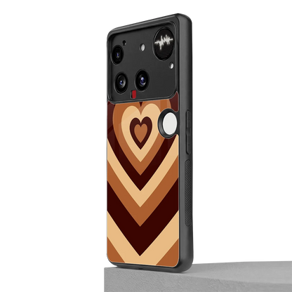 Y2K Brown Hearts nothing phone 3 mobile cover | shockproof glass phone case