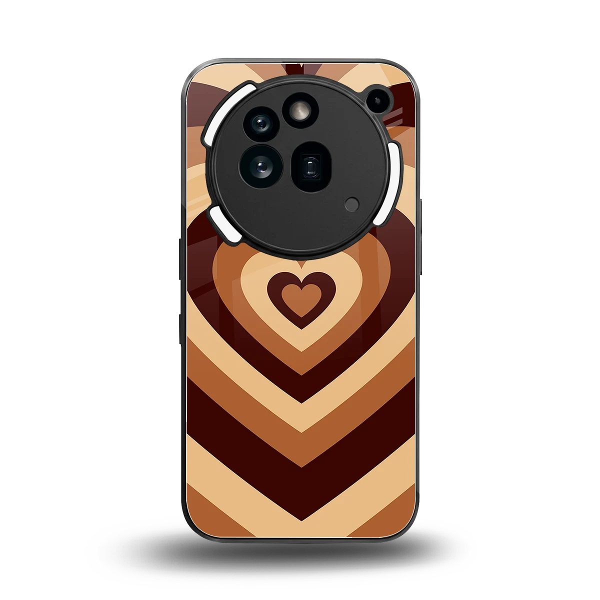 Y2K Brown Hearts back phone cover | glass case for nothing phone 3a pro