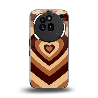 Y2K Brown Hearts back phone cover | glass case for nothing phone 3a pro