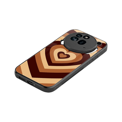 Y2K Brown Hearts stylish phone case for nothing phone 3a pro | glossy glass and slim fit