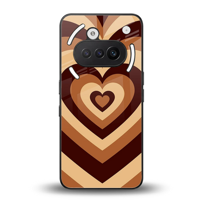 Y2K Brown Hearts back phone cover | glass case for nothing phone 3a