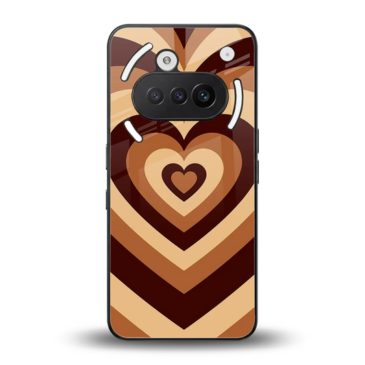 Y2K Brown Hearts back phone cover | glass case for nothing phone 3a