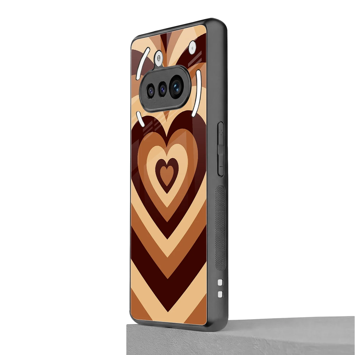 Y2K Brown Hearts nothing phone 3a mobile cover | shockproof glass phone case
