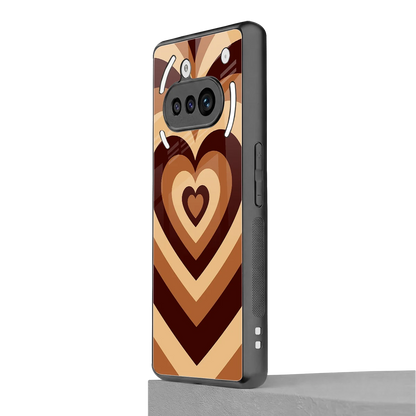 Y2K Brown Hearts nothing phone 3a mobile cover | shockproof glass phone case