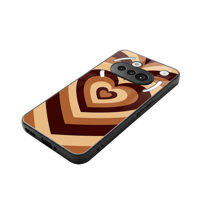 Y2K Brown Hearts stylish phone case for nothing phone 3a | glossy glass and slim fit
