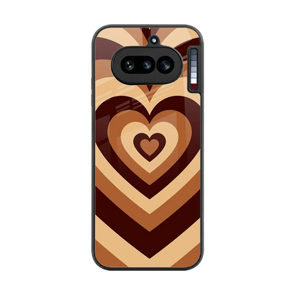 Y2K Brown Hearts back phone cover | glass case for nothing phone 4a