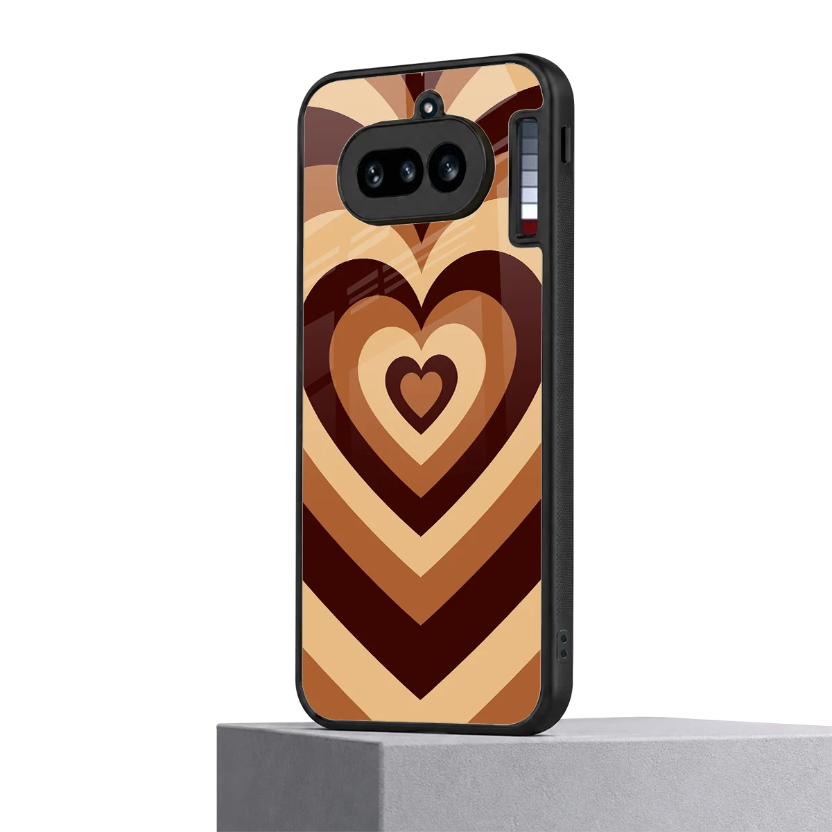 Y2K Brown Hearts nothing phone 4a mobile cover | shockproof glass phone case
