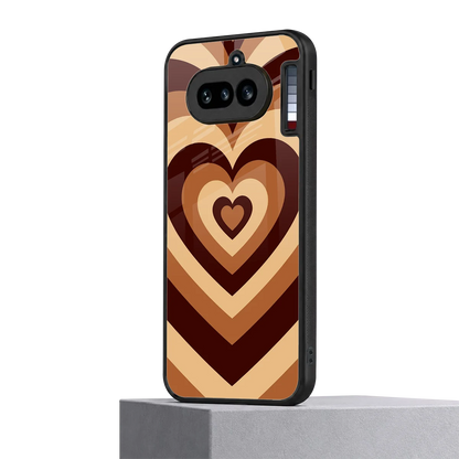 Y2K Brown Hearts nothing phone 4a mobile cover | shockproof glass phone case