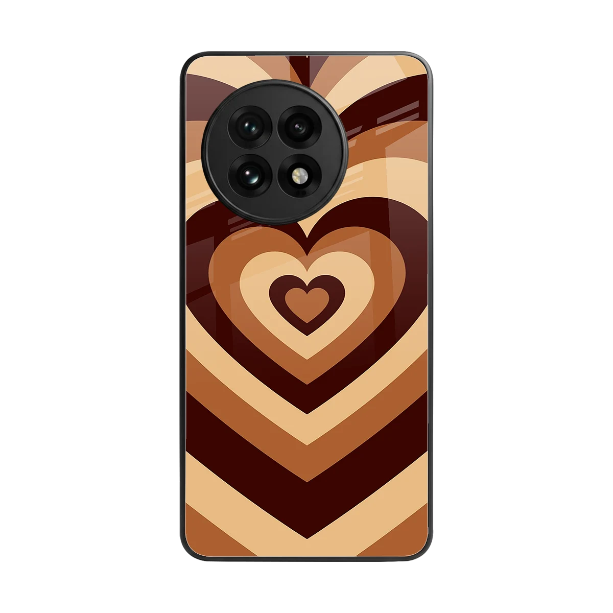 Y2K Brown Hearts back phone cover | glass case for oneplus 13r
