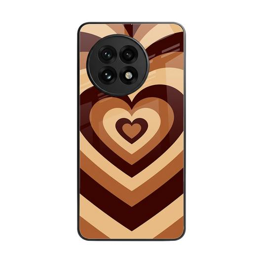 Y2K Brown Hearts back phone cover | glass case for oneplus 13r