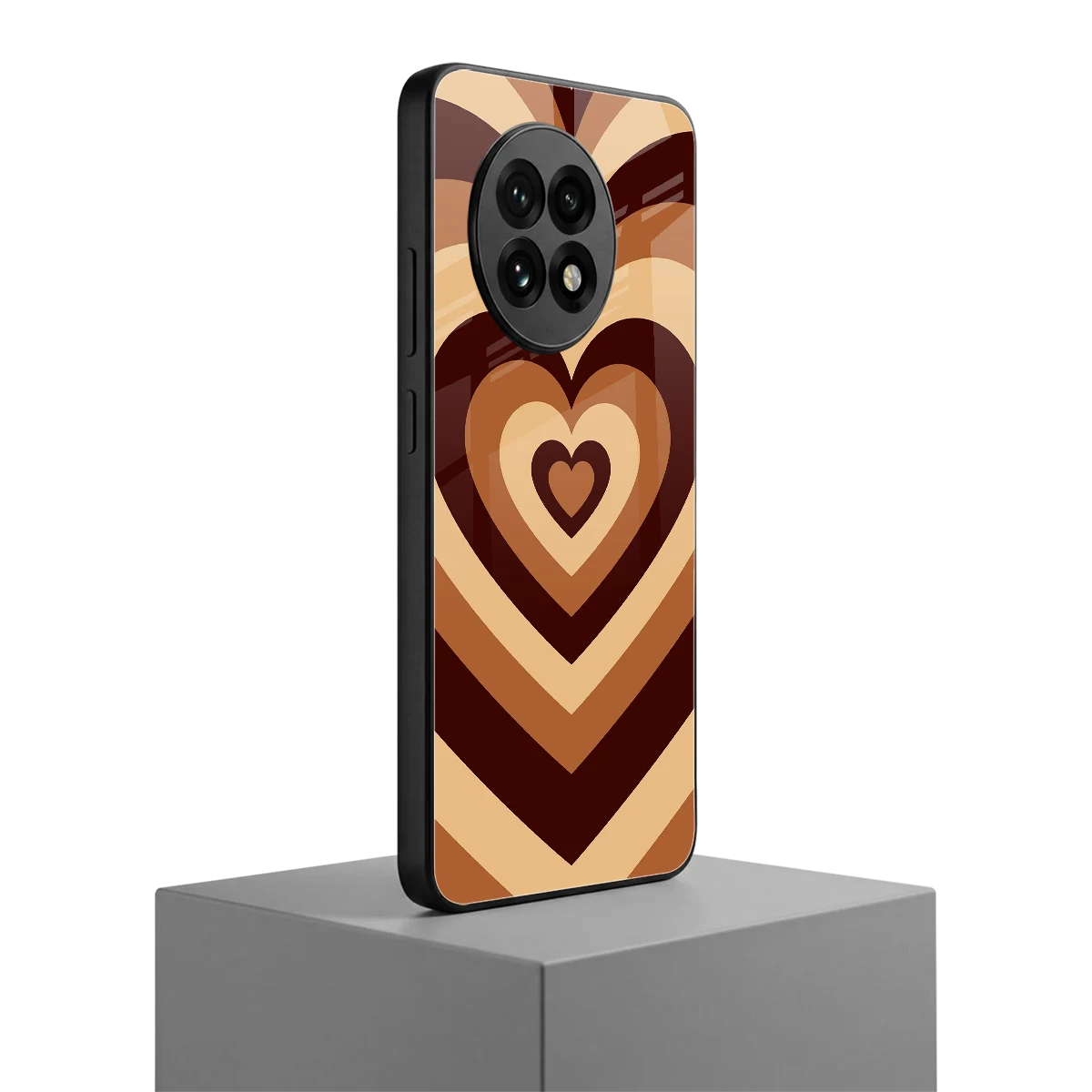 Y2K Brown Hearts oneplus 13r mobile cover | shockproof glass phone case