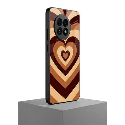 Y2K Brown Hearts oneplus 13r mobile cover | shockproof glass phone case