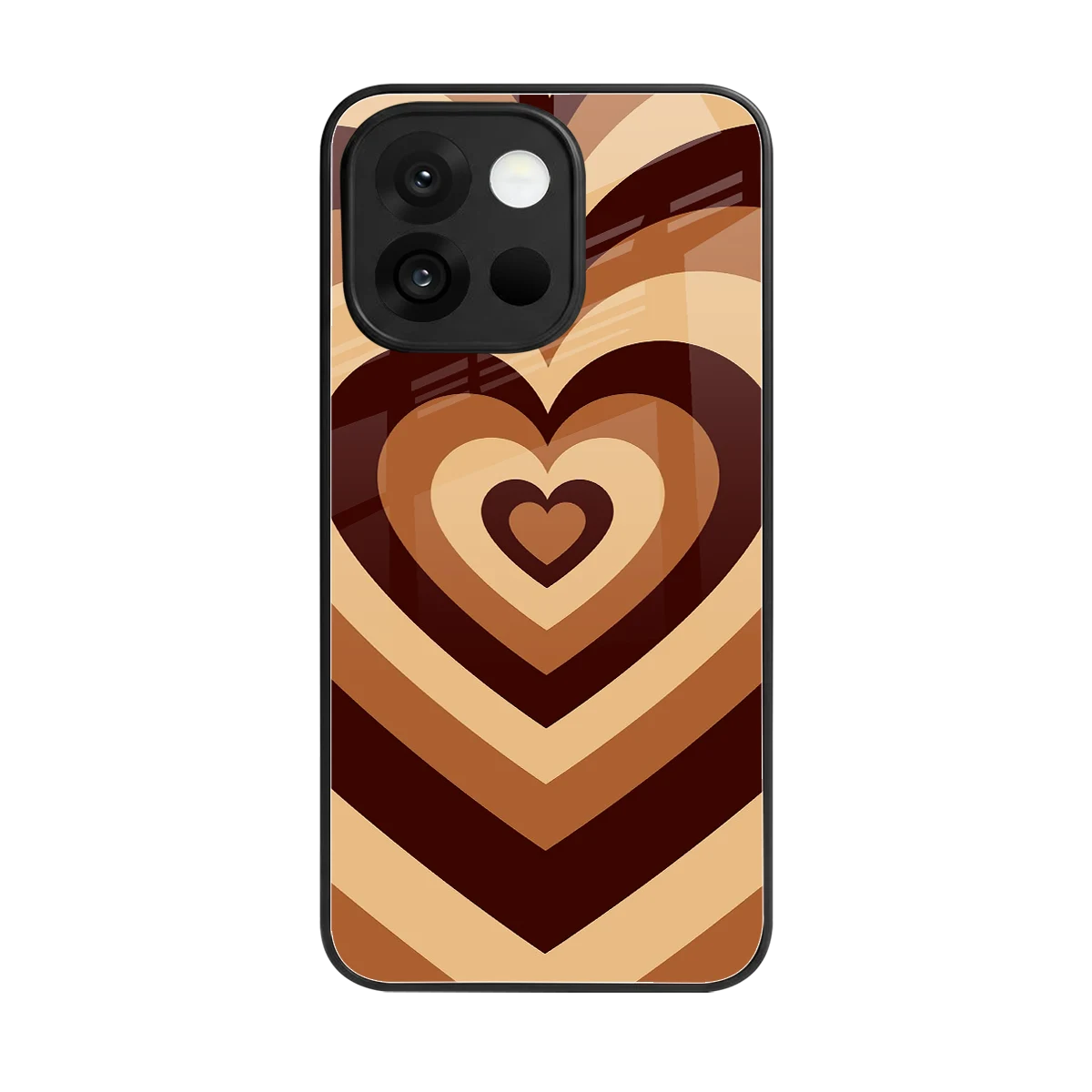 Y2K Brown Hearts back phone cover | glass case for oneplus 13s