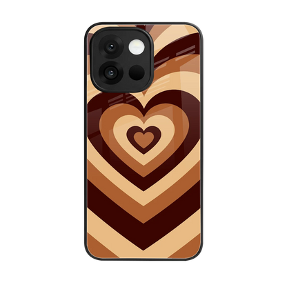 Y2K Brown Hearts back phone cover | glass case for oneplus 13s