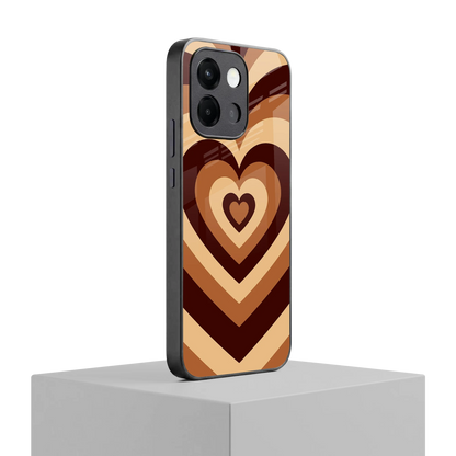 Y2K Brown Hearts oneplus 13s mobile cover | shockproof glass phone case