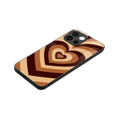 Y2K Brown Hearts stylish phone case for oneplus 13s | glossy glass and slim fit