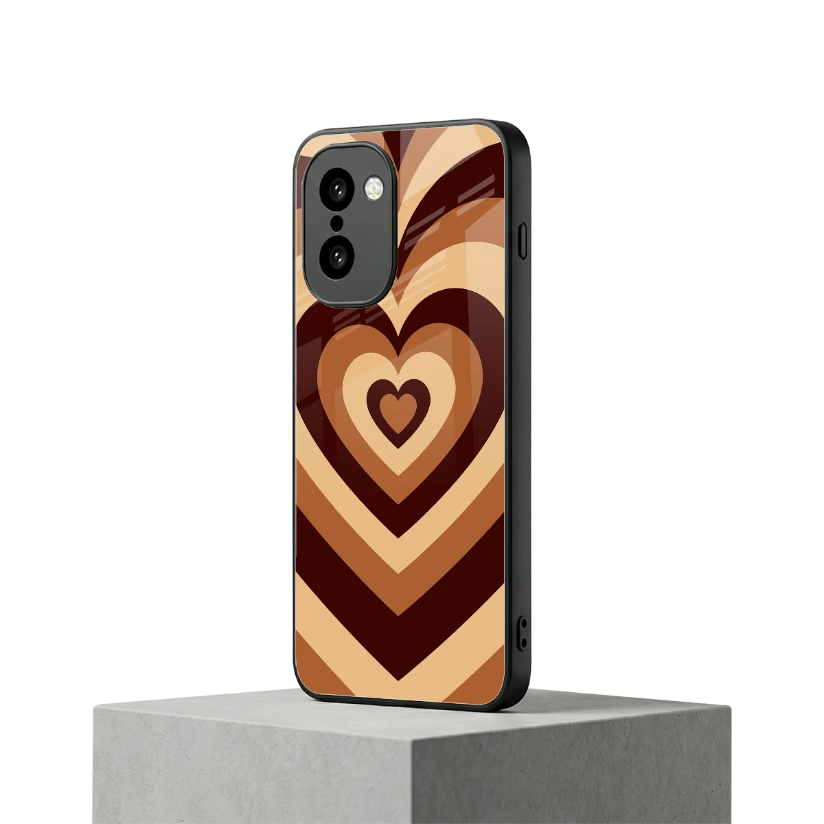 Y2K Brown Hearts oneplus 15r mobile cover | shockproof glass phone case