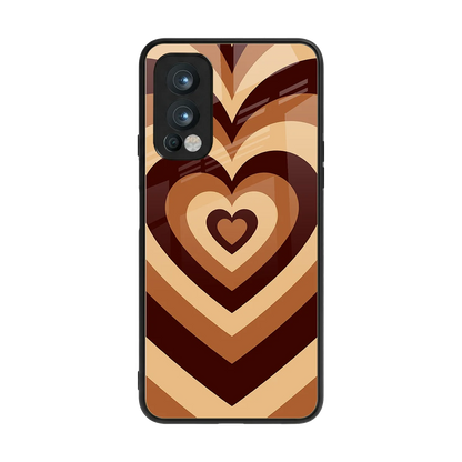 Y2K Brown Hearts back phone cover | glass case for oneplus nord 2