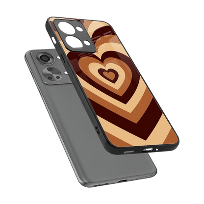Y2K Brown Hearts sleek oneplus nord 2t cover with tempered glass back and TPU edges