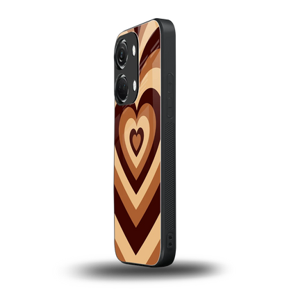 Y2K Brown Hearts oneplus nord 3 mobile cover | shockproof glass phone case