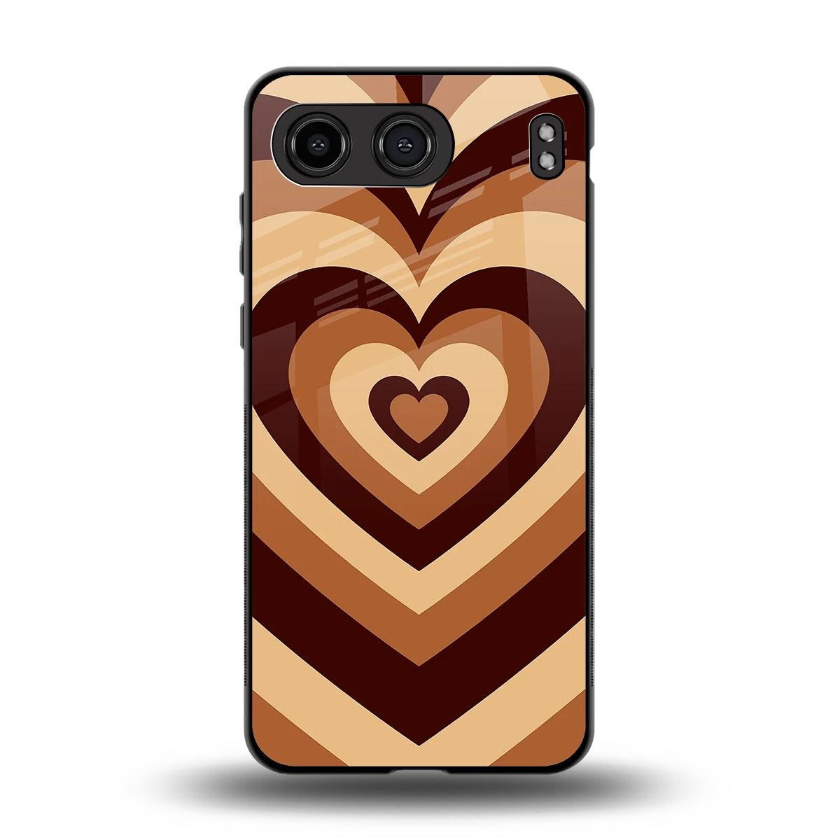 Y2K Brown Hearts back phone cover | glass case for oneplus nord 4