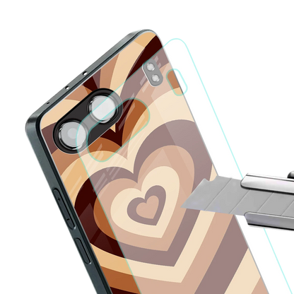 Y2K Brown Hearts stylish phone case for oneplus nord 4 | glossy glass and slim fit