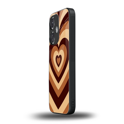 Y2K Brown Hearts oneplus nord ce 3 mobile cover | shockproof glass phone case