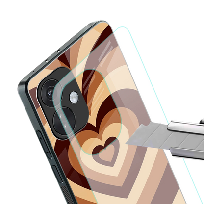 Y2K Brown Hearts stylish phone case for oneplus nord ce 3 | glossy glass and slim fit