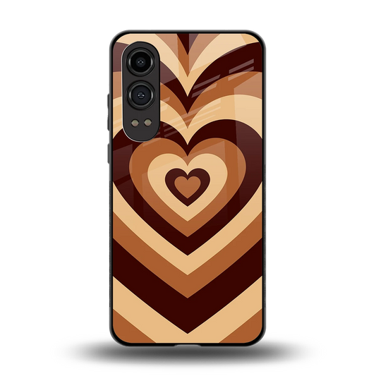 Y2K Brown Hearts back phone cover | glass case for oneplus nord ce 4 lite