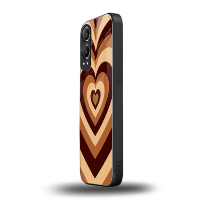 Y2K Brown Hearts oneplus nord ce 4 lite mobile cover | shockproof glass phone case