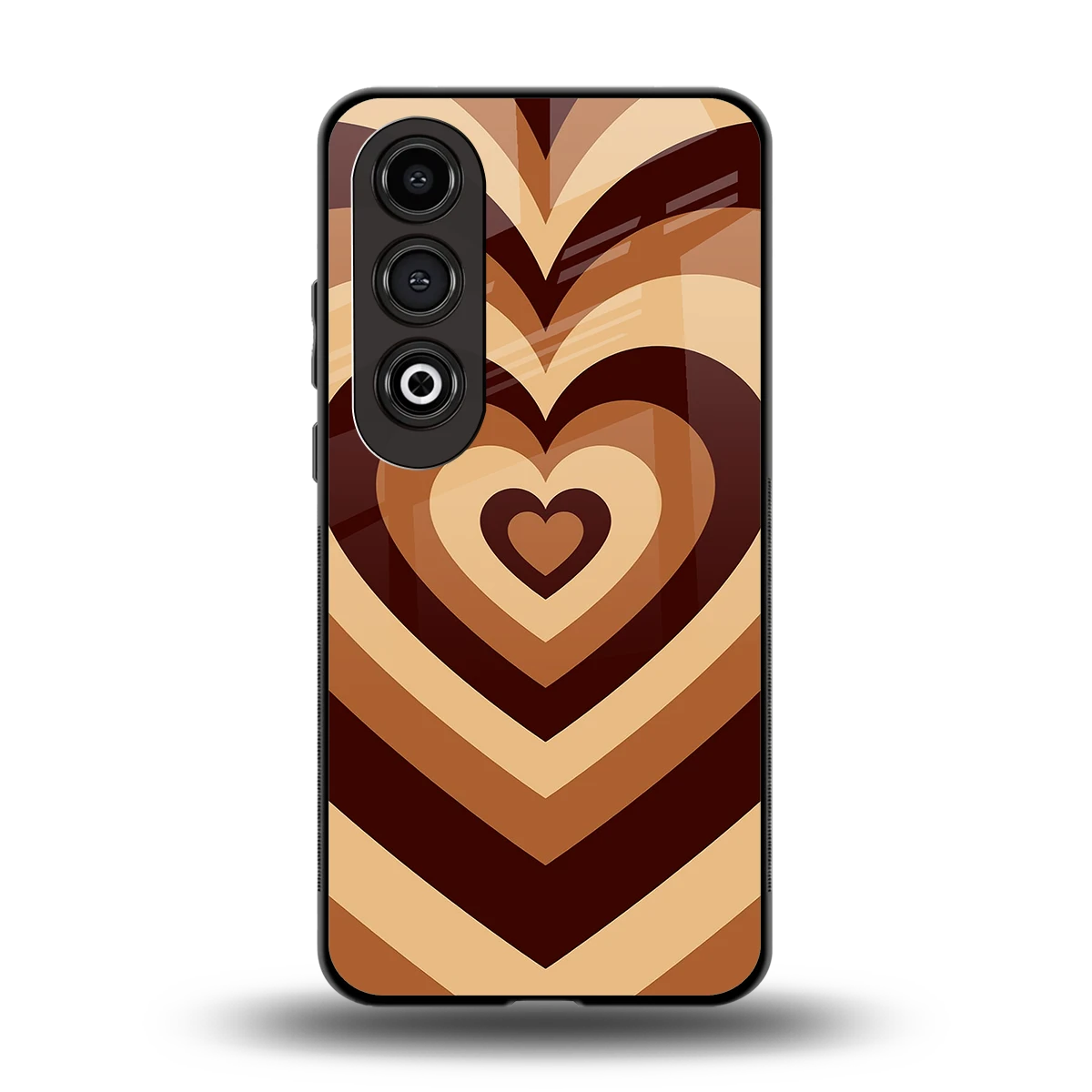 Y2K Brown Hearts back phone cover | glass case for oneplus nord ce 4