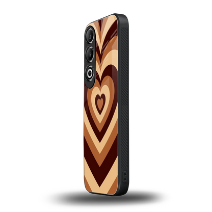 Y2K Brown Hearts oneplus nord ce 4 mobile cover | shockproof glass phone case
