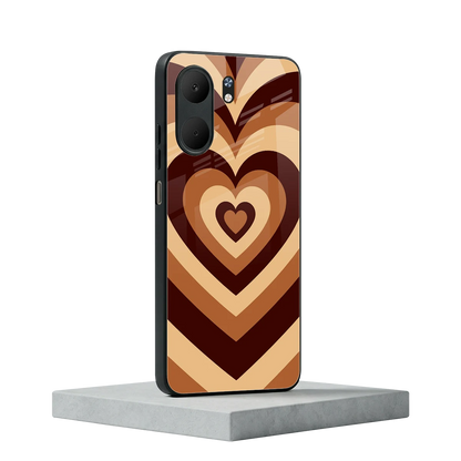 Y2K Brown Hearts oppo a5x 5g mobile cover | shockproof glass phone case