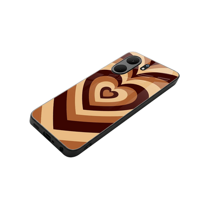 Y2K Brown Hearts stylish phone case for oppo a5x 5g | glossy glass and slim fit