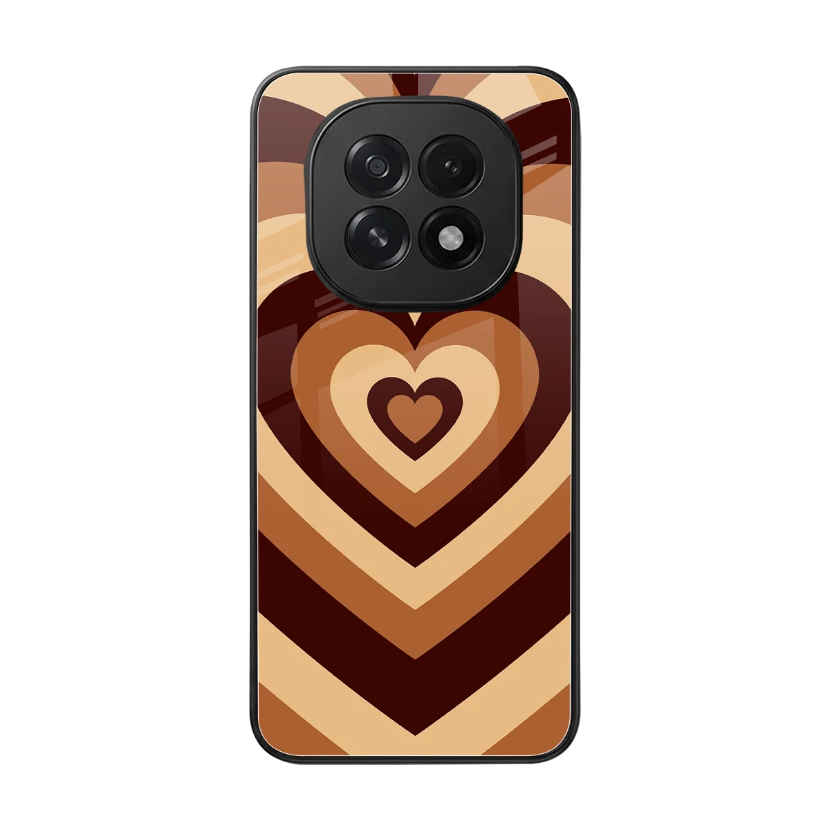 Y2K Brown Hearts back phone cover | glass case for oppo f29 5g