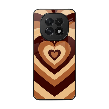 Y2K Brown Hearts back phone cover | glass case for oppo f29 5g