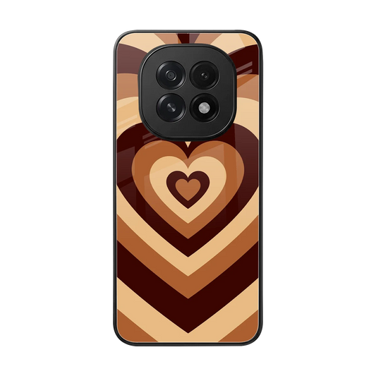 Y2K Brown Hearts back phone cover | glass case for oppo f29 5g