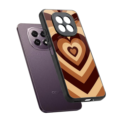 Y2K Brown Hearts sleek oppo f29 5g cover with tempered glass back and TPU edges