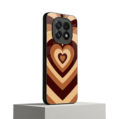 Y2K Brown Hearts oppo f29 5g mobile cover | shockproof glass phone case