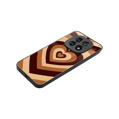 Y2K Brown Hearts stylish phone case for oppo f29 5g | glossy glass and slim fit